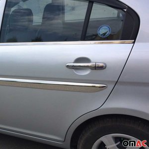 Hyundai Accent Door Handle Cover - 4 Door - Omac - H1 S.Steel - Gloss Silver - '06-'11